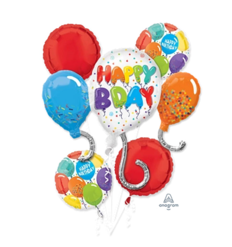 Anagram 34" Happy BDay 7pcs Balloons